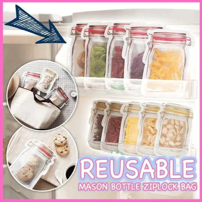 Last Day Special $9.99 Reusable Mason Jar Ziplock Bags