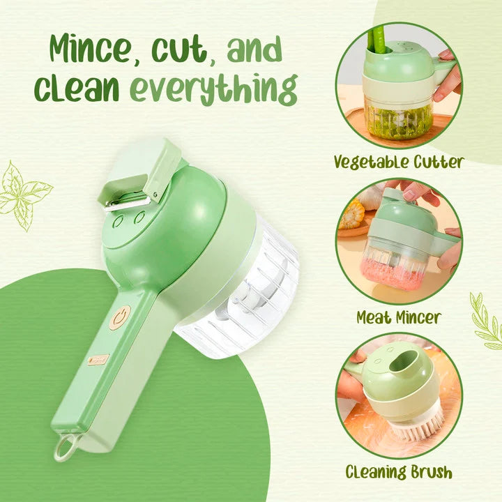 🔥🔥Last day sale🔥🔥 4 IN 1 PORTABLE ELECTRIC VEGETABLE CUTTER SET