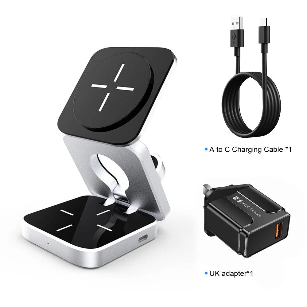 3-in-1 Foldable Magnetic Wireless Charger Stand