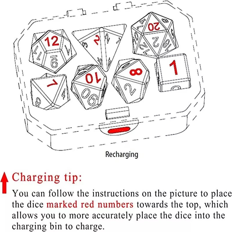 DND Dice Rechargeable with Charging Box（7 PCS）