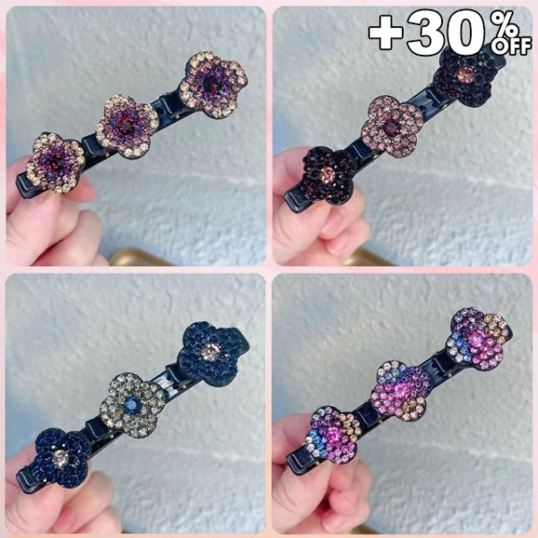 🔥LAST DAY $9.99 🔥Sparkling Crystal Stone Braided Hair Clips