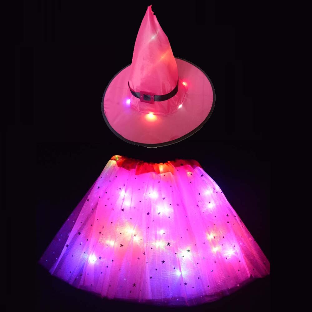 Light witch hat led glow skirt  Halloween dresses