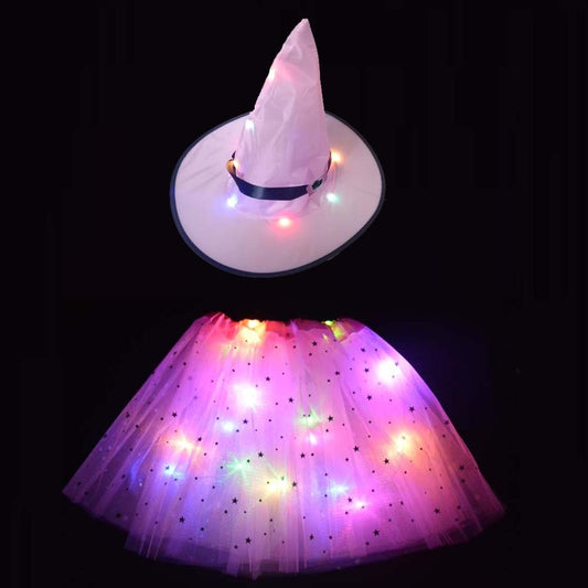 Light witch hat led glow skirt  Halloween dresses