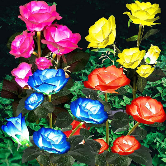 Outdoor Waterproof LED Solar Simulation Rose Light