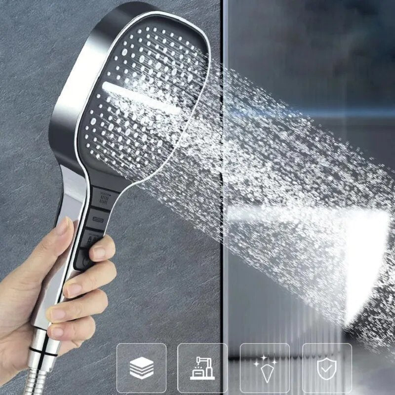 High pressure shower head with 7 spray modes