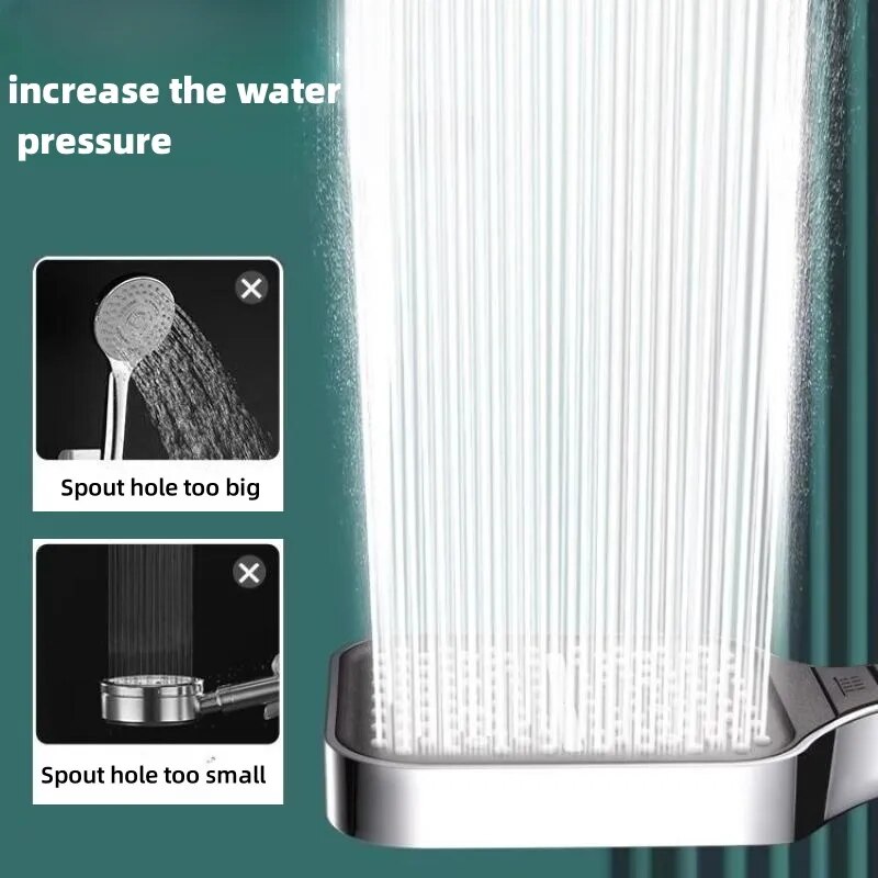 High pressure shower head with 7 spray modes