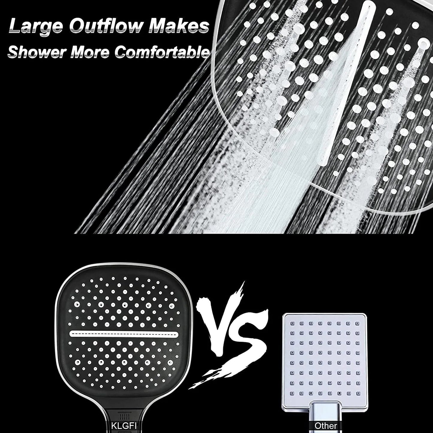 High pressure shower head with 7 spray modes