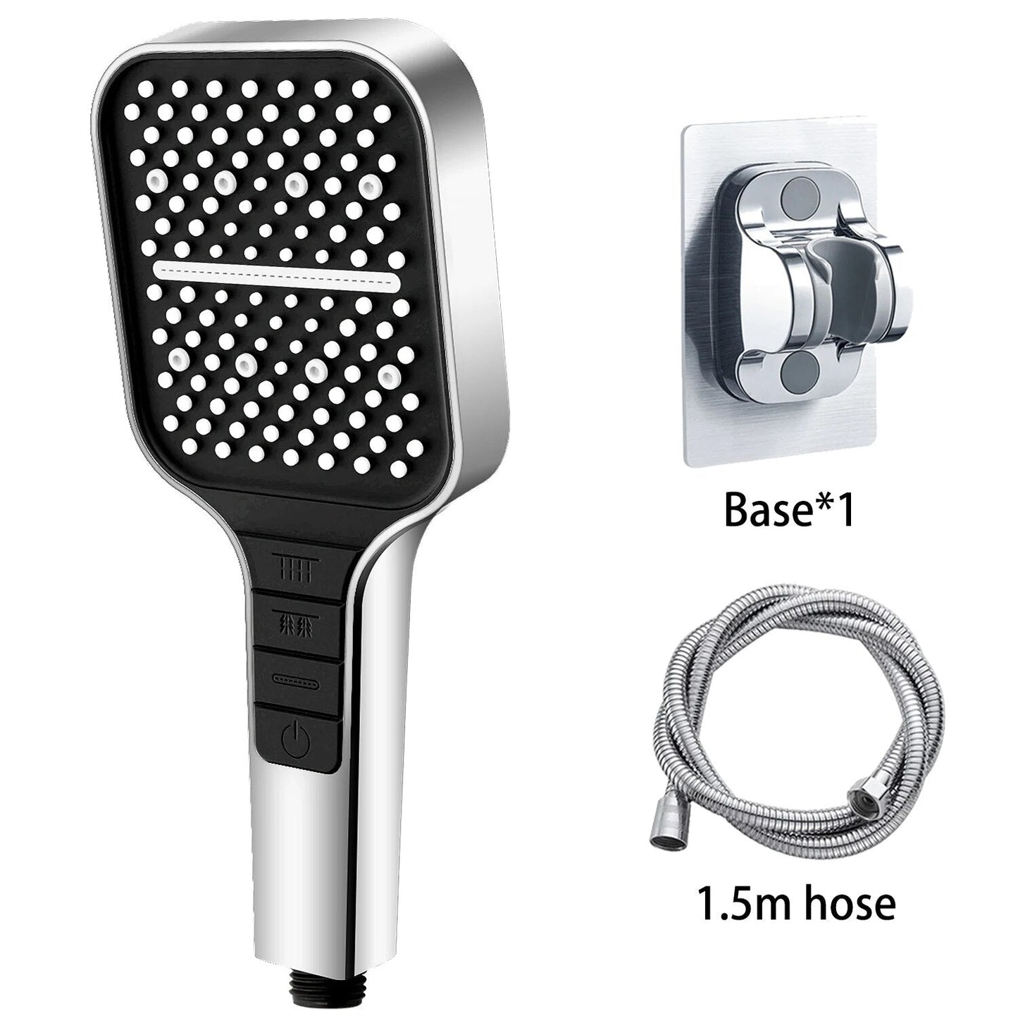 High pressure shower head with 7 spray modes