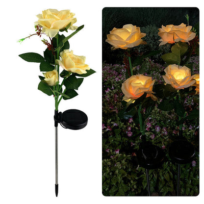 Outdoor Waterproof LED Solar Simulation Rose Light