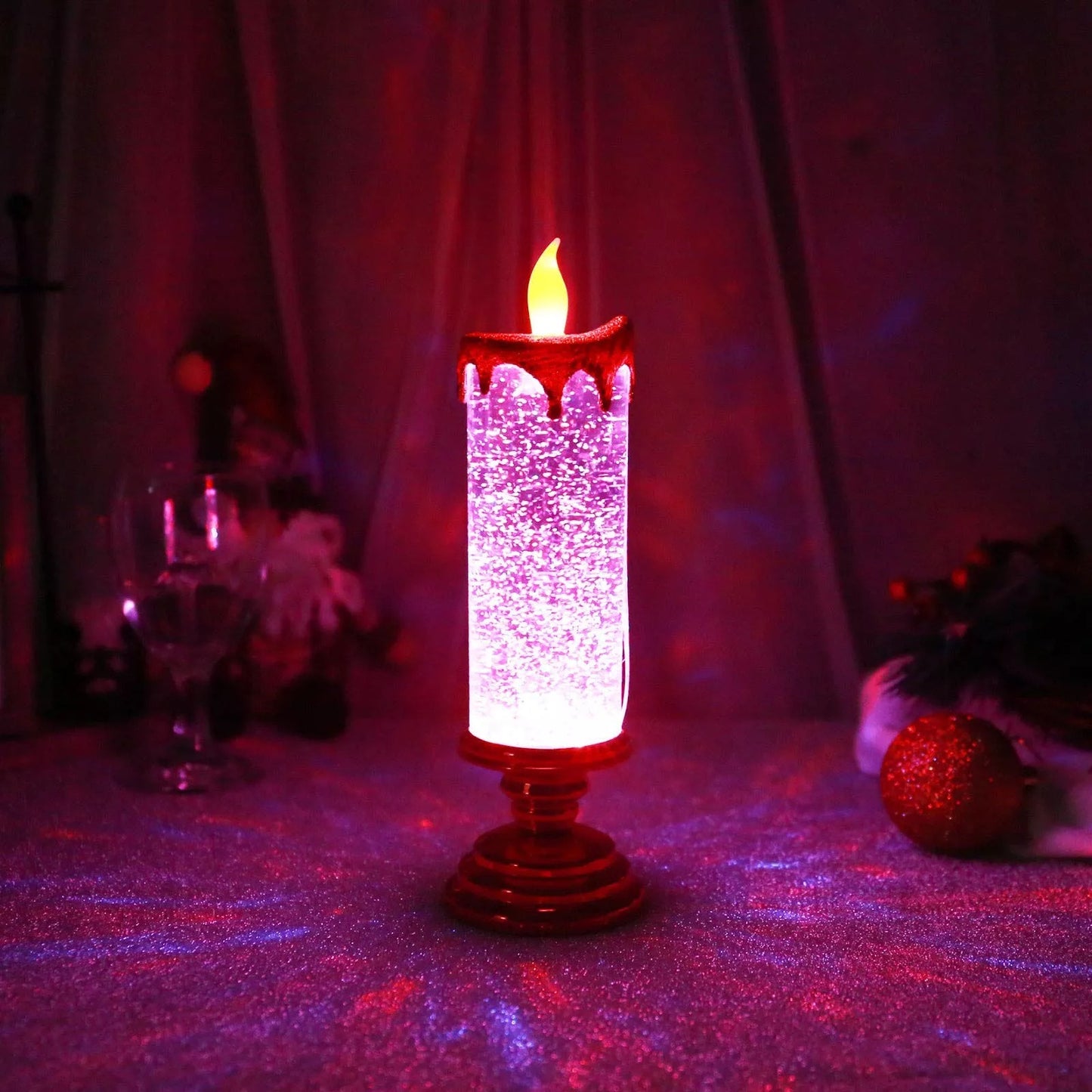 LED Christmas Candles With Pedestal