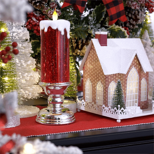 LED Christmas Candles With Pedestal